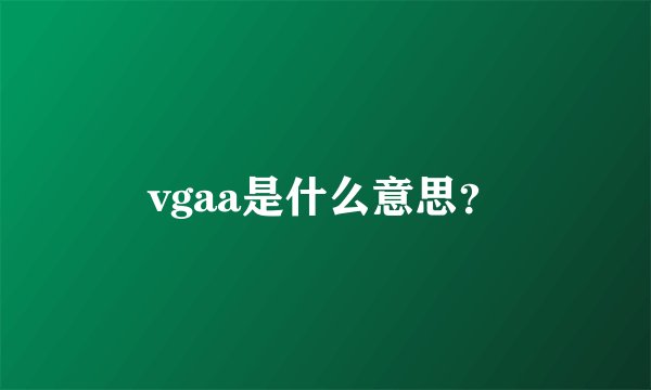vgaa是什么意思？