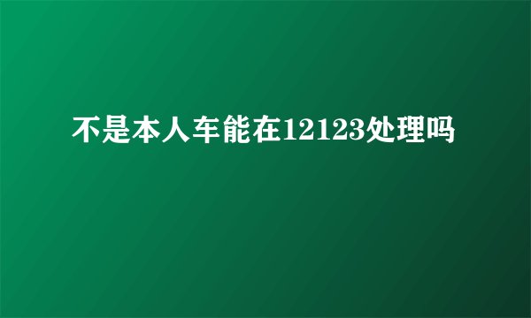 不是本人车能在12123处理吗