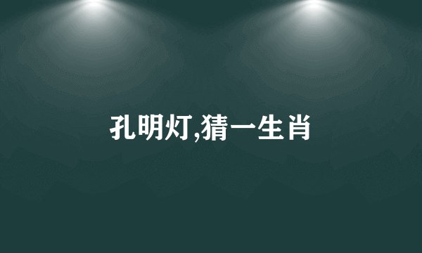 孔明灯,猜一生肖