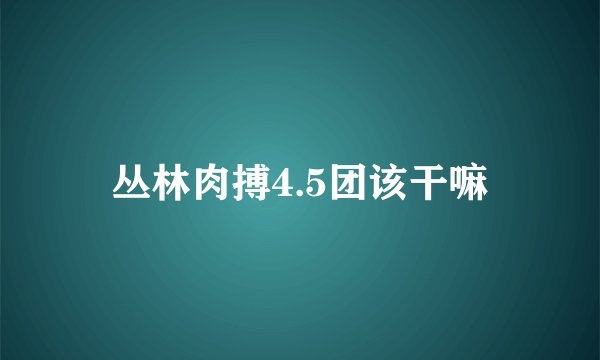 丛林肉搏4.5团该干嘛