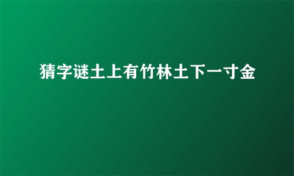 猜字谜土上有竹林土下一寸金