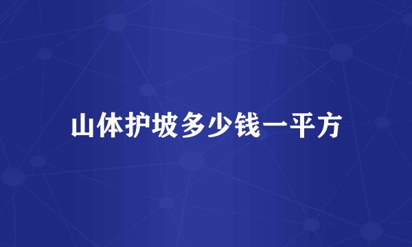 山体护坡多少钱一平方