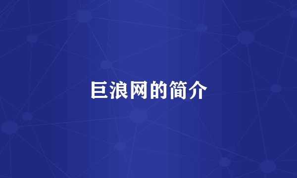巨浪网的简介