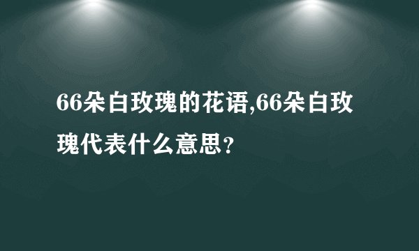 66朵白玫瑰的花语,66朵白玫瑰代表什么意思？