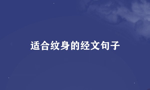 适合纹身的经文句子