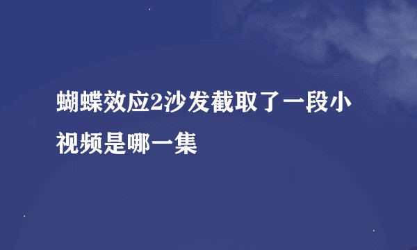 蝴蝶效应2沙发截取了一段小视频是哪一集