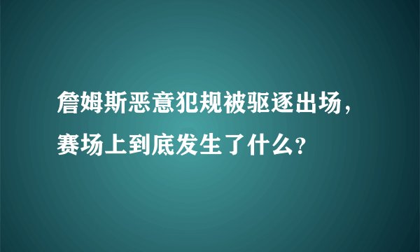 詹姆斯恶意犯规被驱逐出场，赛场上到底发生了什么？
