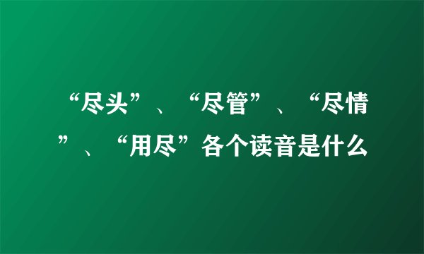 “尽头”、“尽管”、“尽情”、“用尽”各个读音是什么