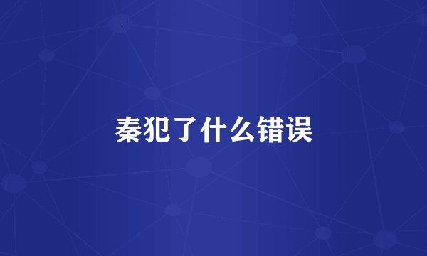 秦犯了什么错误