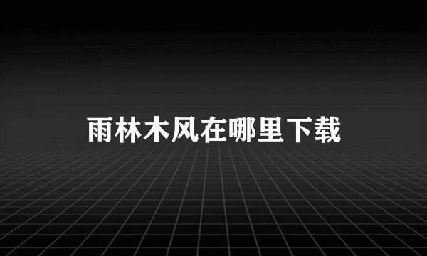 雨林木风在哪里下载