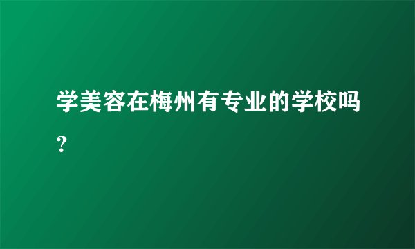 学美容在梅州有专业的学校吗？