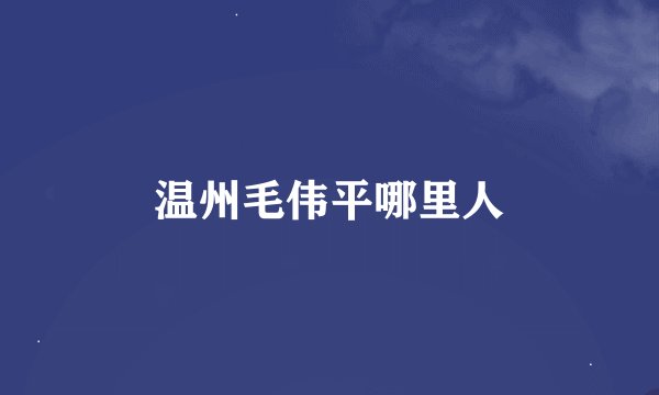 温州毛伟平哪里人