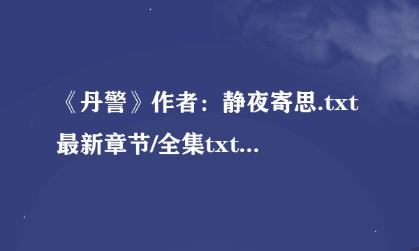 《丹警》作者：静夜寄思.txt最新章节/全集txt免费下载