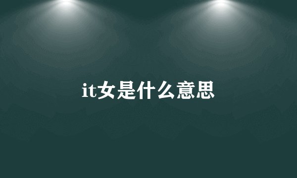 it女是什么意思
