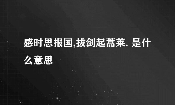 感时思报国,拔剑起蒿莱. 是什么意思