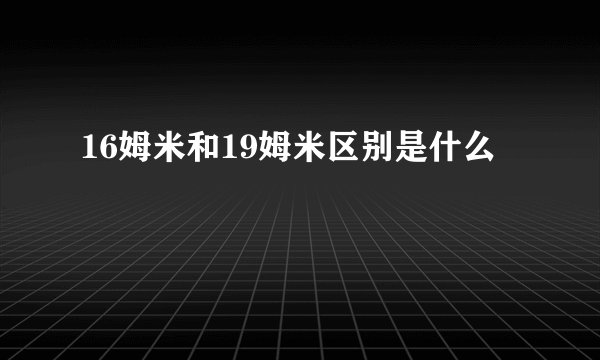 16姆米和19姆米区别是什么
