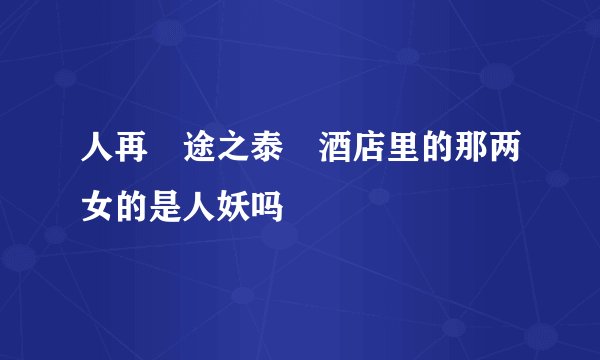 人再囧途之泰囧酒店里的那两女的是人妖吗