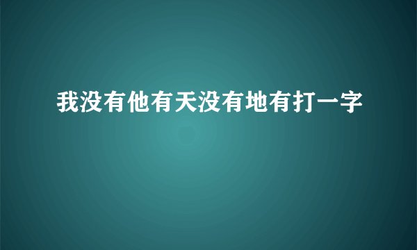 我没有他有天没有地有打一字