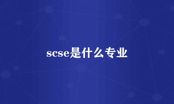 scse是什么专业