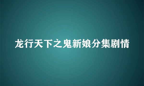 龙行天下之鬼新娘分集剧情