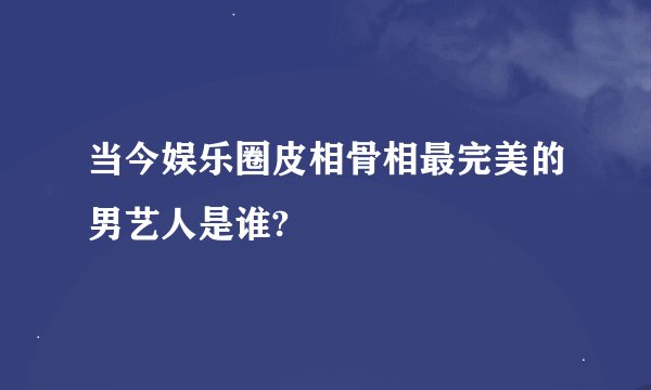 当今娱乐圈皮相骨相最完美的男艺人是谁?
