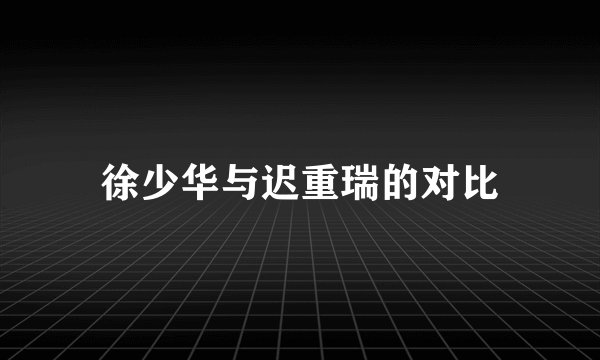 徐少华与迟重瑞的对比