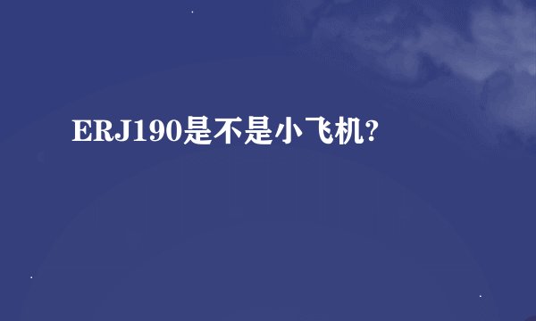 ERJ190是不是小飞机?