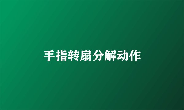 手指转扇分解动作