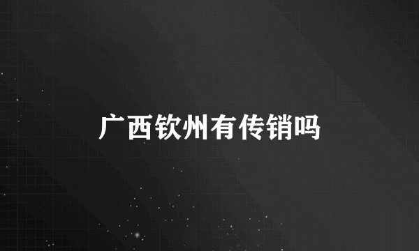 广西钦州有传销吗