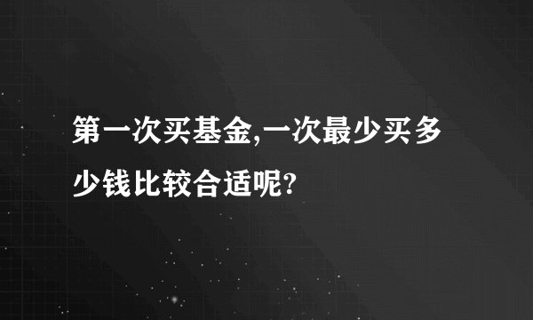 第一次买基金,一次最少买多少钱比较合适呢?