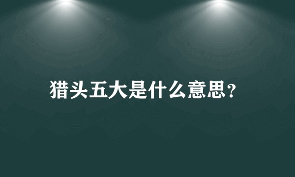 猎头五大是什么意思?