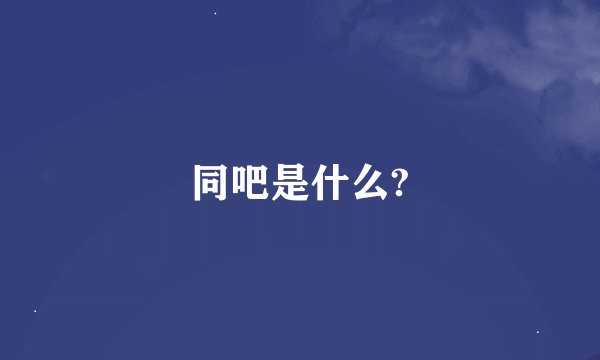 同吧是什么?