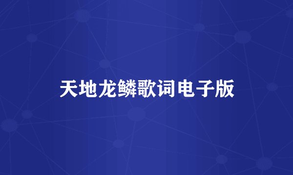 天地龙鳞歌词电子版