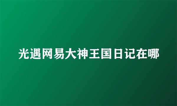 光遇网易大神王国日记在哪