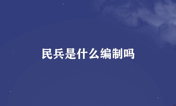 民兵是什么编制吗