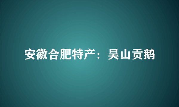 安徽合肥特产：吴山贡鹅