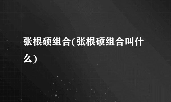 张根硕组合(张根硕组合叫什么)