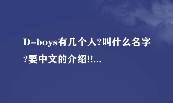 D-boys有几个人?叫什么名字?要中文的介绍!!!不许有日文!!!