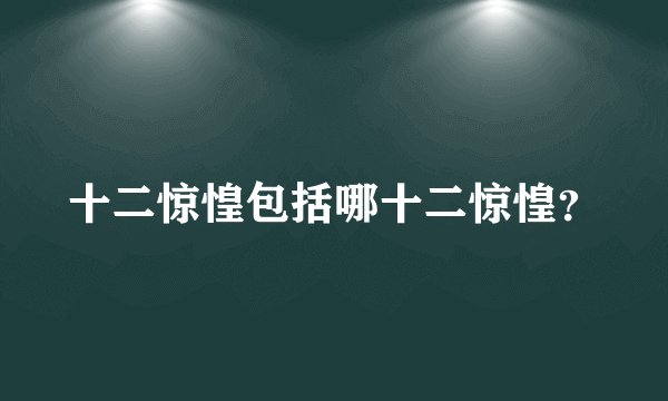 十二惊惶包括哪十二惊惶？