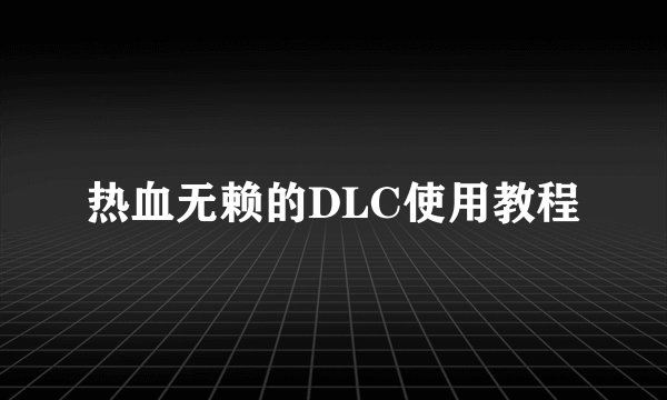 热血无赖的DLC使用教程
