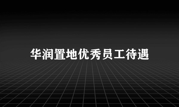 华润置地优秀员工待遇