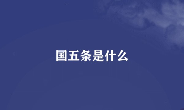 国五条是什么