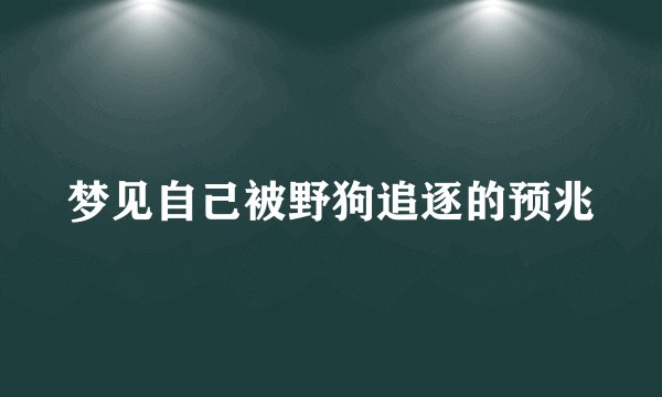 梦见自己被野狗追逐的预兆