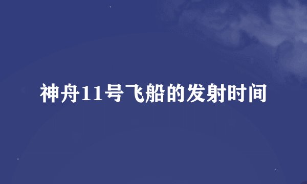 神舟11号飞船的发射时间