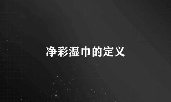 净彩湿巾的定义