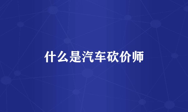 什么是汽车砍价师