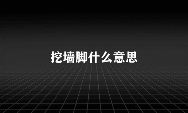 挖墙脚什么意思