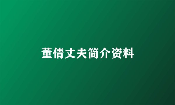 董倩丈夫简介资料