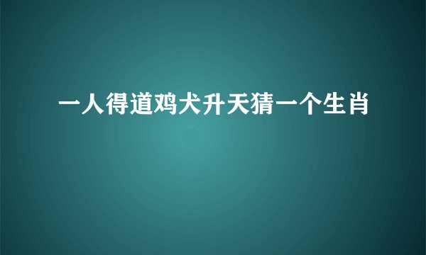 一人得道鸡犬升天猜一个生肖