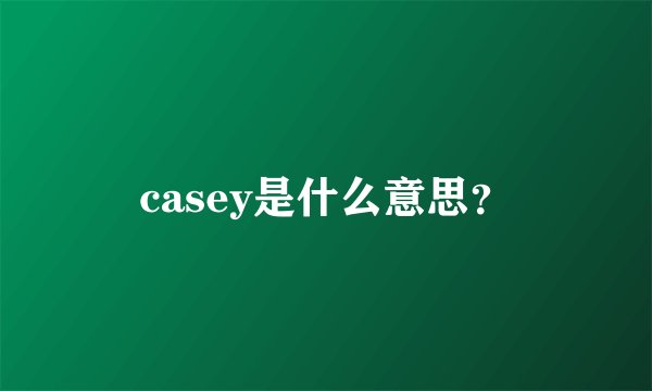 casey是什么意思？